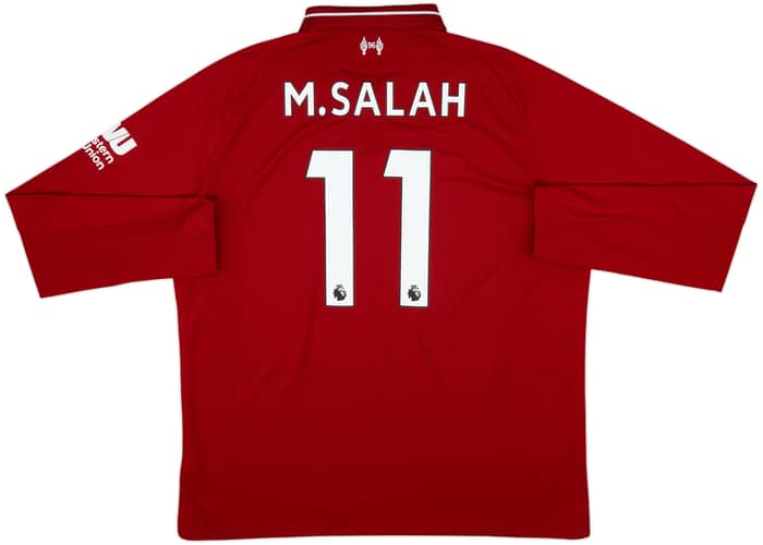 2018-19 Liverpool Home L/S Shirt M.Salah #11 - 8/10 - (XL)
