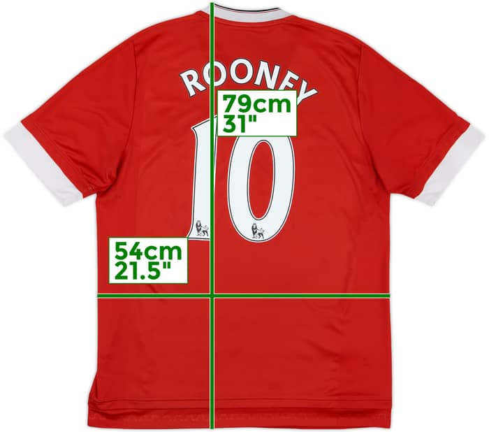 2015-16 Manchester United Home Shirt Rooney #10 - 6/10 - (L)