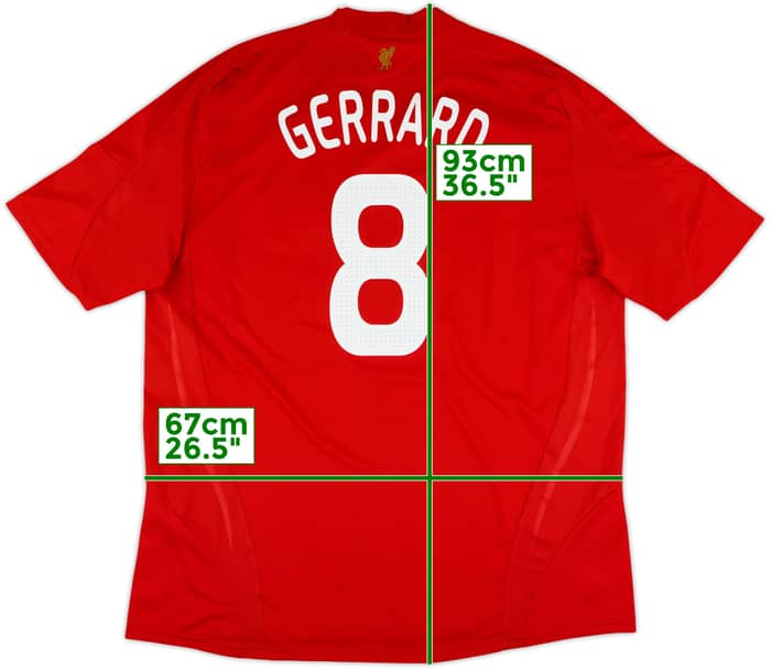 2008-10 Liverpool Home Shirt Gerrard #8 - 7/10 - (3XL)