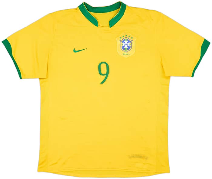 2006-08 Brazil Home Shirt Ronaldo #9 - 6/10 - (XL)
