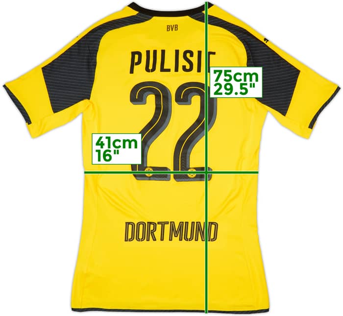 2016-17 Borussia Dortmund Authentic (ACTV) European Home Shirt Pulisic #22 (L)