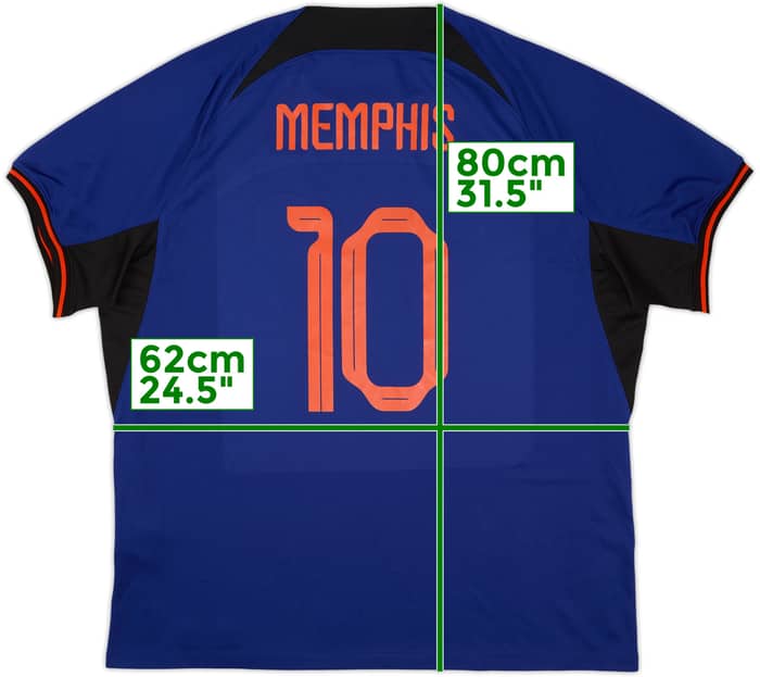 2022-23 Netherlands Away Shirt Memphis #10 - 6/10 - (XXL)