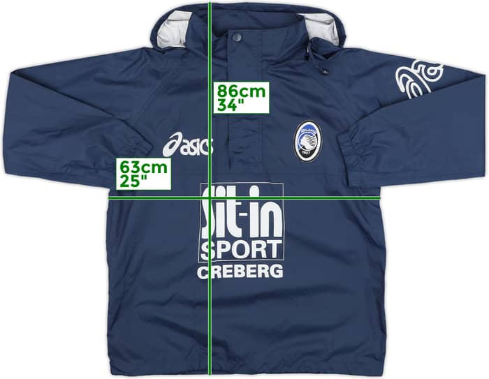 2002-03 Atalanta Asics 1/4 Zip Rain Jacket - 9/10 - (XL.Boys)