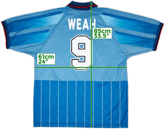 1995-96 AC Milan Fourth Shirt Weah #9 - 8/10 - (XXL)