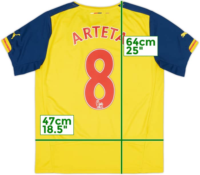 2014-15 Arsenal Away Shirt Arteta #8 - 5/10 - (S)