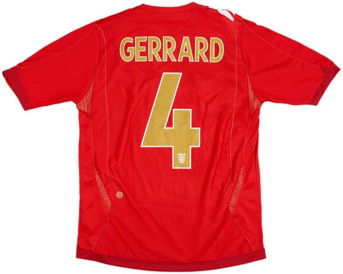 2006-08 England Away Shirt Gerrard #4 - 7/10 - (M)