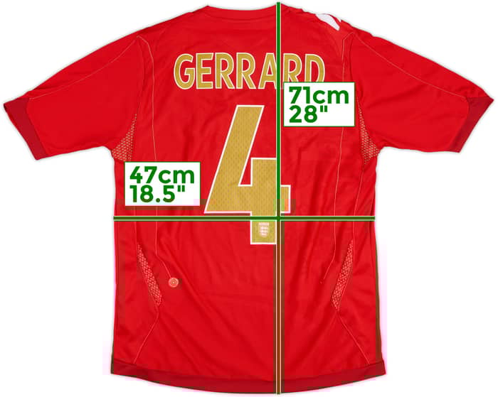 2006-08 England Away Shirt Gerrard #4 - 7/10 - (M)