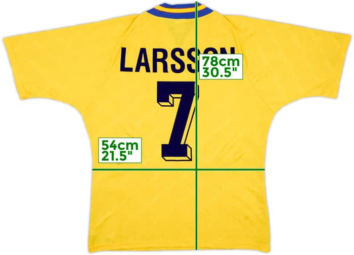 1994-96 Sweden Home Shirt Larsson #7 - 9/10 - (L)