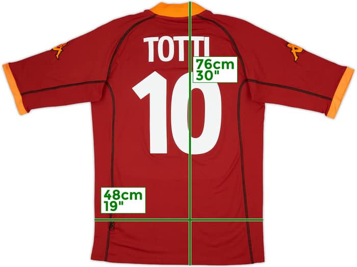 2001-02 Roma Home Shirt Totti #10 - 6/10 - (XXL)