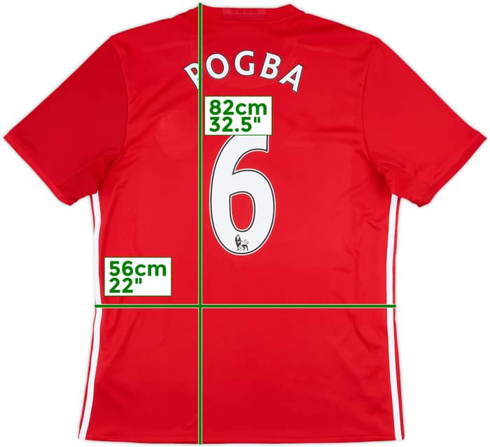 2016-17 Manchester United Home Shirt Pogba #6 - 7/10 - (L)