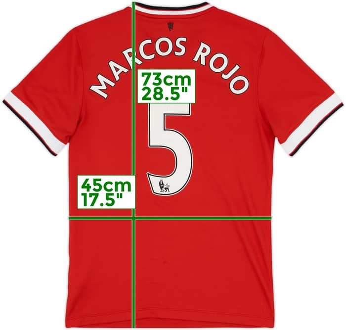 2014-15 Manchester United Home Shirt Marcos Rojo #5 - 7/10 - (S)