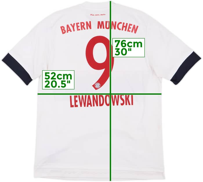 2015-16 Bayern Munich Away Shirt Lewandowski #9 - 7/10 - (L)