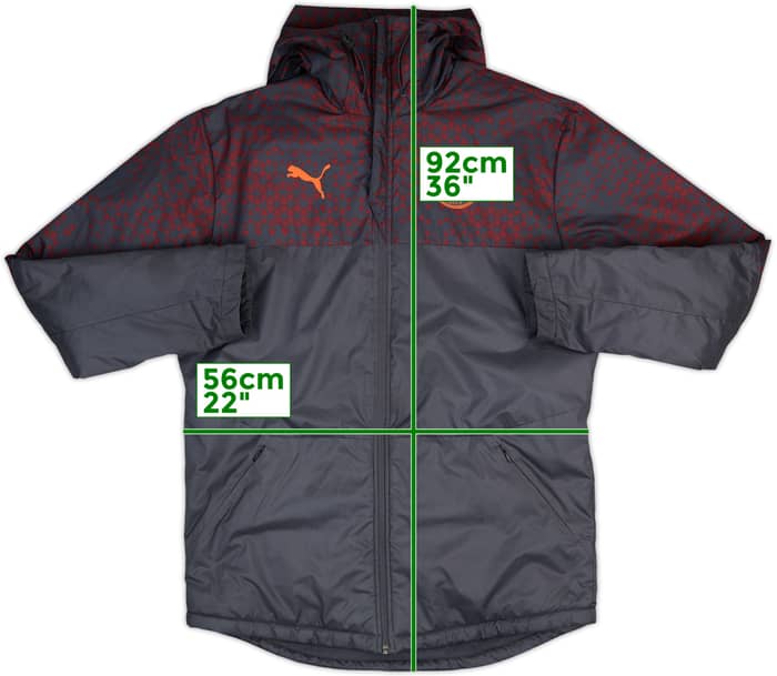 2023-24 Manchester City Puma Hooded Padded Bench Coat - 7/10 - (M)