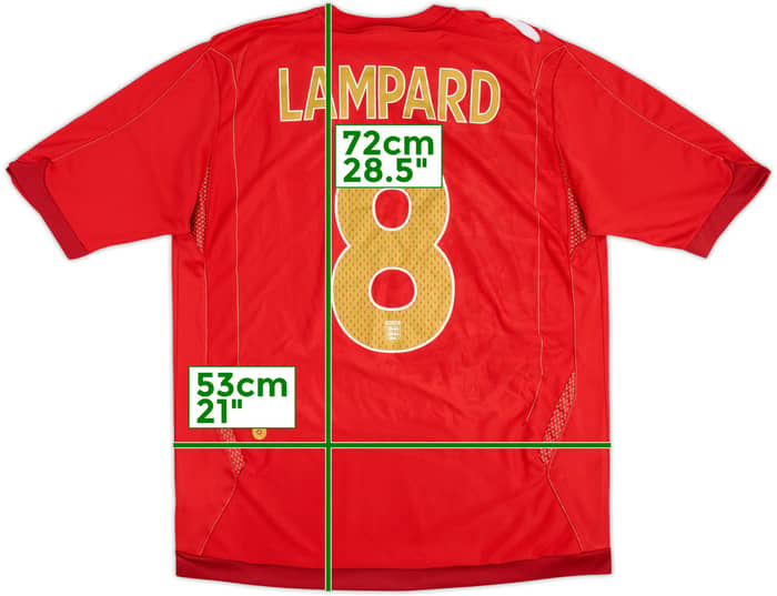 2006-08 England Away Shirt Lampard #8 - 5/10 - (L)