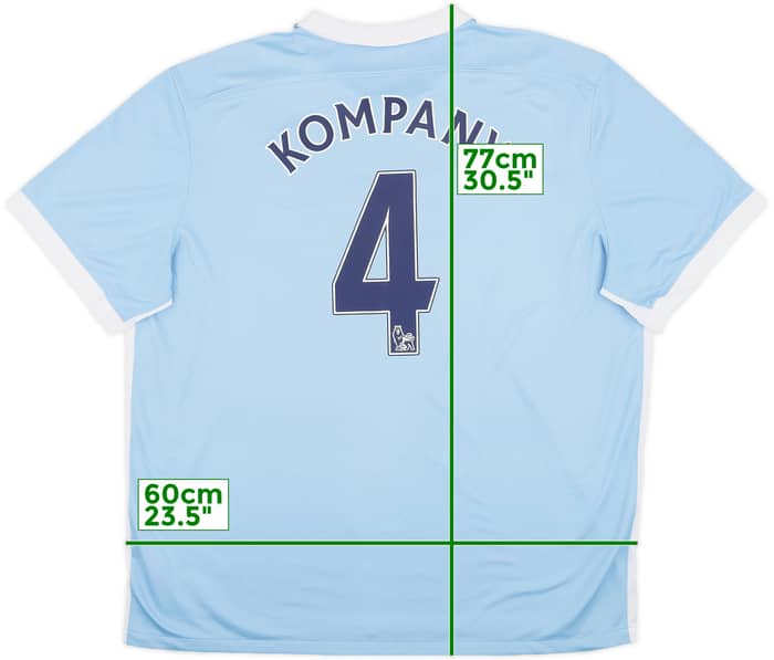 2015-16 Manchester City Home Shirt Kompany #4 - 8/10 - (XXL)