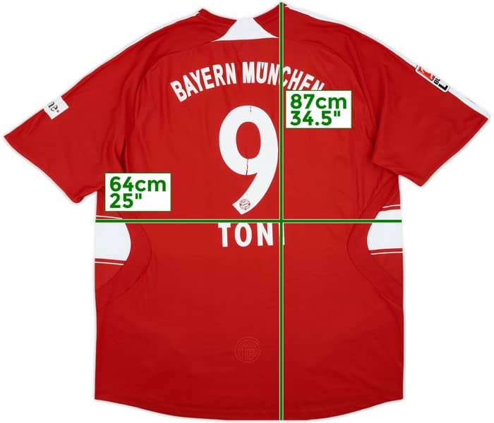 2007-08 Bayern Munich Home Shirt Toni #9 - 7/10 - (XXL)