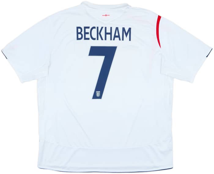 2005-07 England Home Shirt Beckham #7 - 7/10 - (3XL)