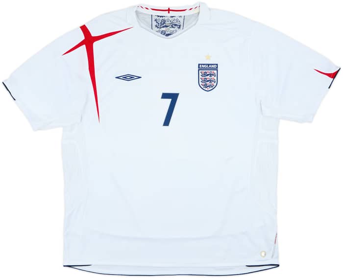 2005-07 England Home Shirt Beckham #7 - 7/10 - (3XL)
