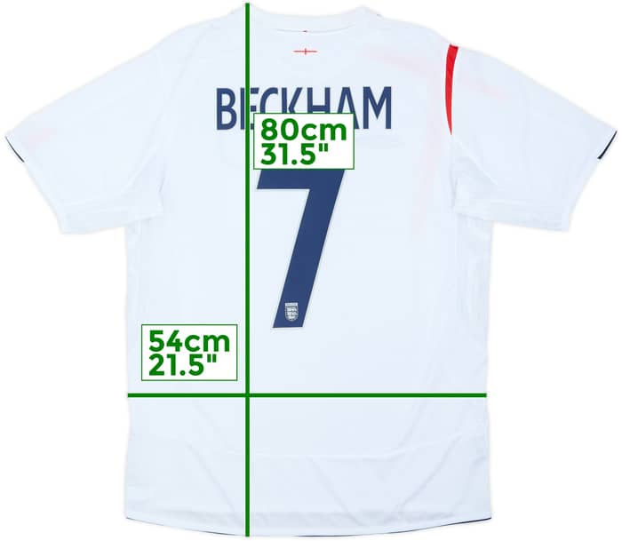 2005-07 England Home Shirt Beckham #7 (L)