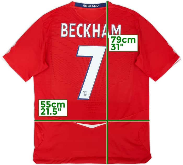 2008-10 England Away Shirt Beckham #7 - 5/10 - (L)