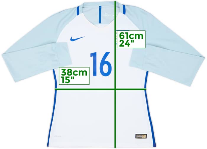2016-17 England Women's Match Issue Home L/S Shirt #16