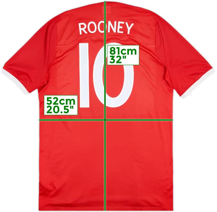 2010-11 England Away Shirt Rooney #10 - 5/10 - (L)