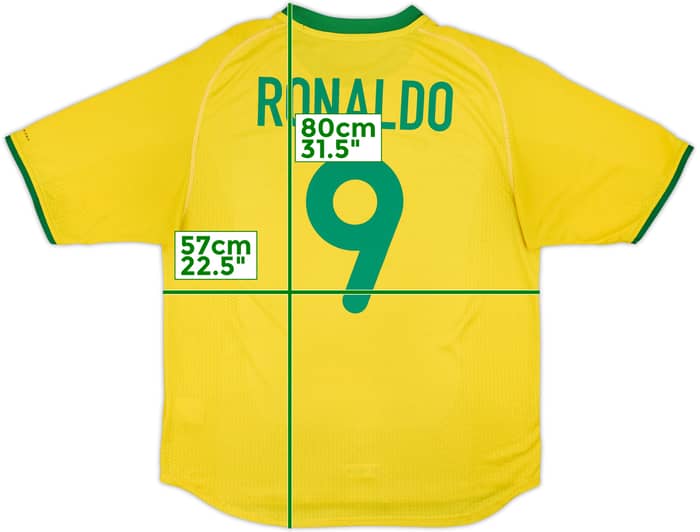 2000-02 Brazil Home Shirt Ronaldo #9 - 5/10 - (XL)