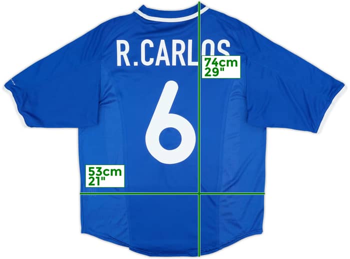 2000-02 Brazil Away Shirt R.Carlos #6 - 9/10 - (L)