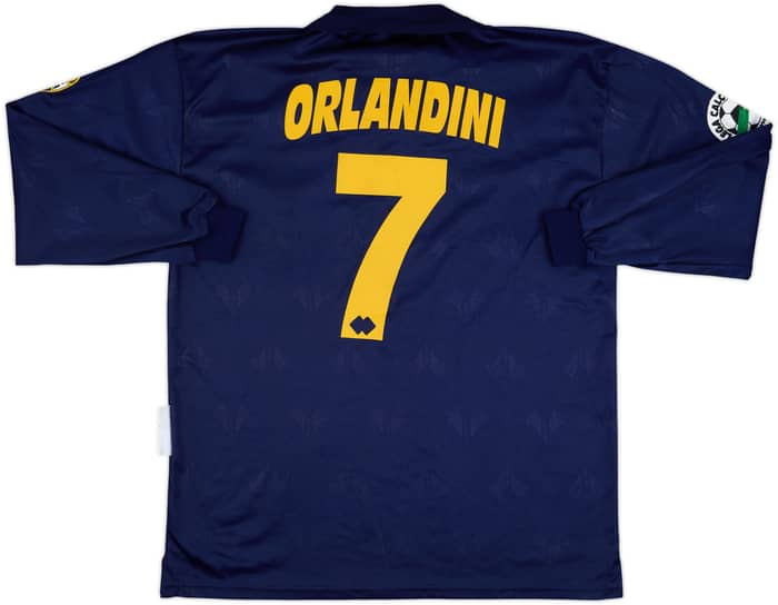 1996-97 Hellas Verona Match Issue Centenary L/S Shirt Orlandini #7