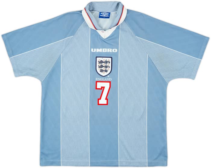 1996-97 England Away Shirt Beckham #7 - 7/10 - (XL)