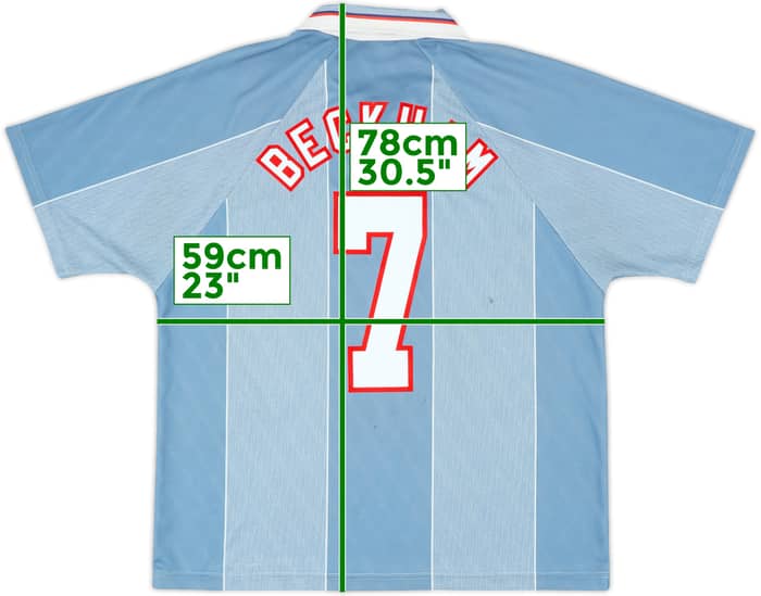 1996-97 England Away Shirt Beckham #7 - 7/10 - (XL)