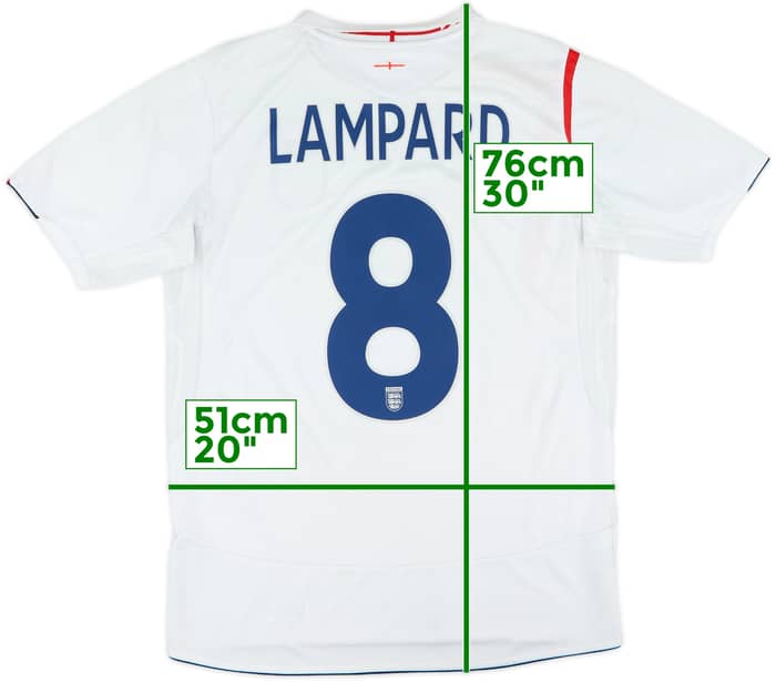2005-07 England Home Shirt Lampard #8 - 6/10 - (M)