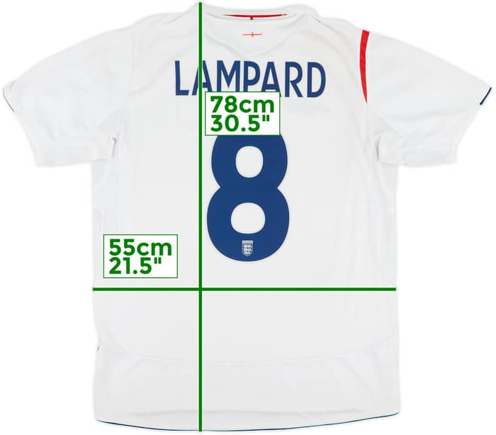 2005-07 England Home Shirt Lampard #8 - 5/10 - (L)