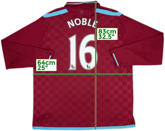 2009-10 West Ham Home L/S Shirt Noble #16 - 6/10 - (XXL)