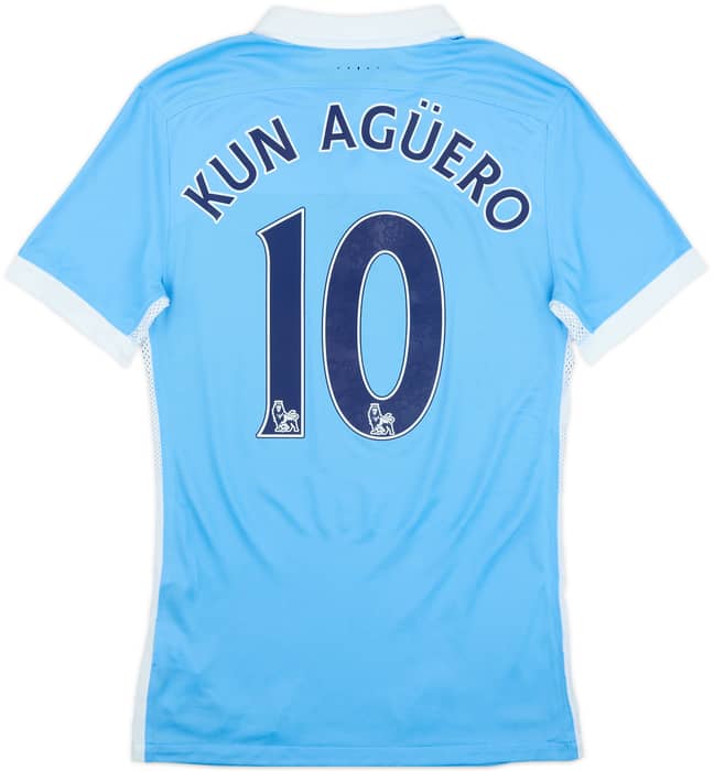 2015-16 Manchester City Authentic Home Shirt Kun Aguero #10 (S)