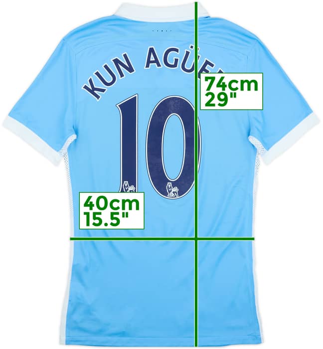 2015-16 Manchester City Authentic Home Shirt Kun Aguero #10 (S)