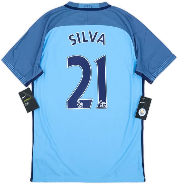 2016-17 Manchester City Authentic Home Shirt Silva #21 (M)