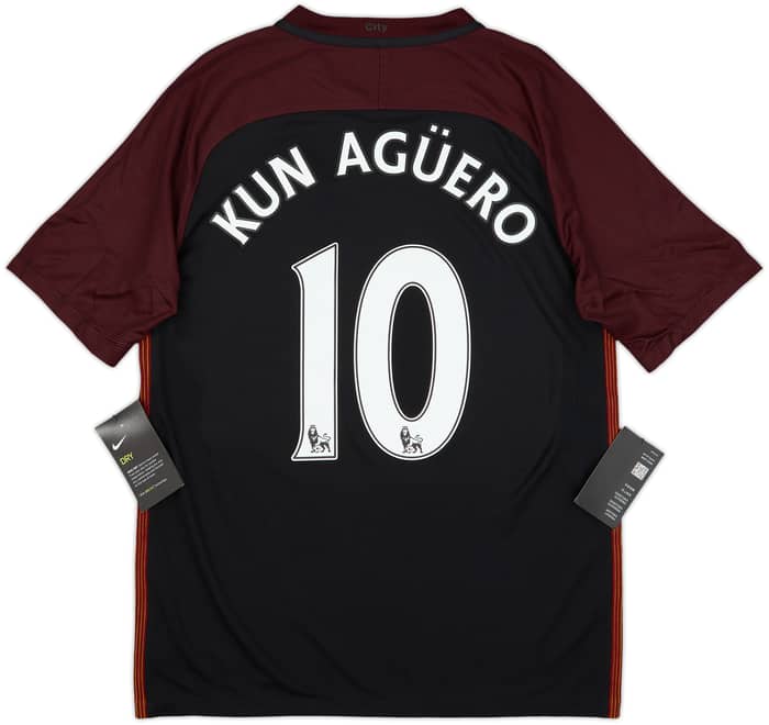 2016-17 Manchester City Away Shirt Kun Aguero #10 (M)