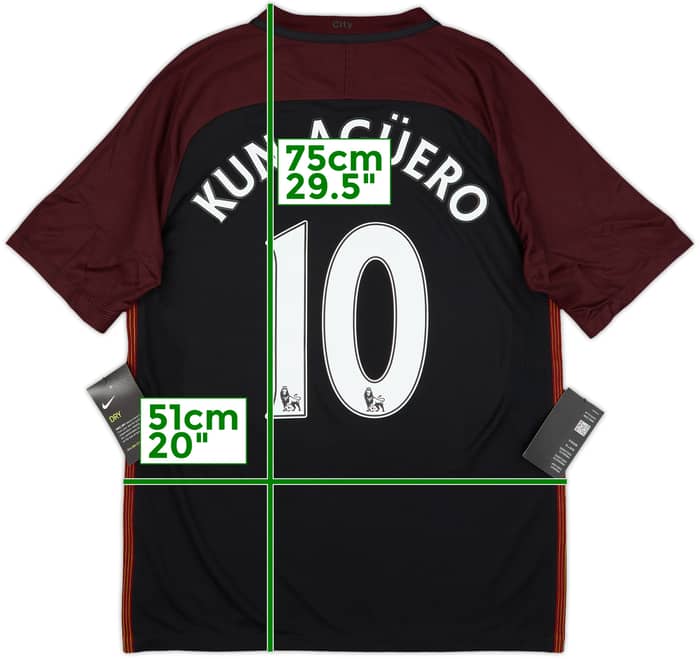 2016-17 Manchester City Away Shirt Kun Aguero #10 (M)