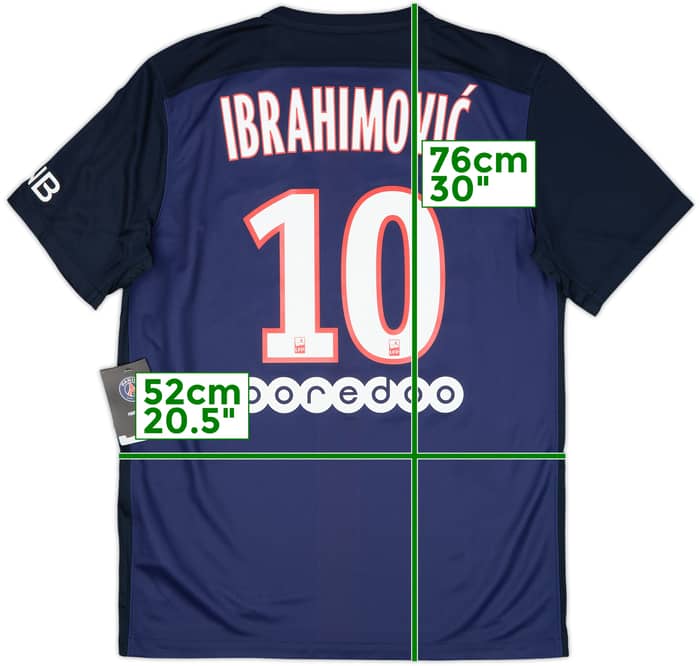 2015-16 Paris Saint-Germain Home Shirt Ibrahimovic #10 (M)