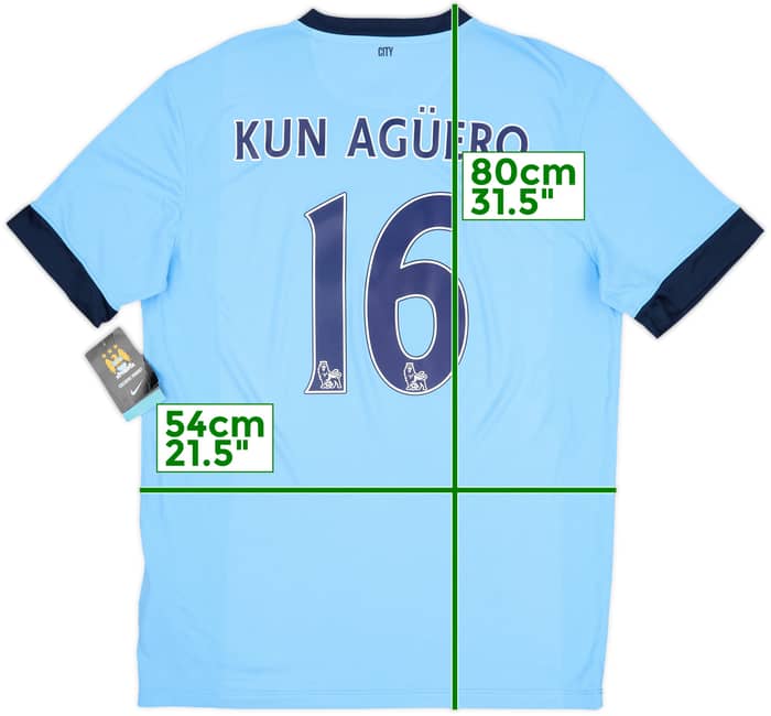 2014-15 Manchester City Home Shirt Kun Aguero #16 (L)