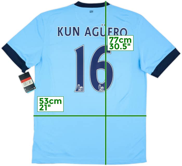 2014-15 Manchester City Home Shirt Kun Aguero #16 (L)