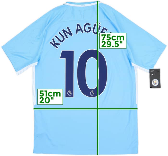 2017-18 Manchester City Home Shirt Kun Aguero #10 (M)
