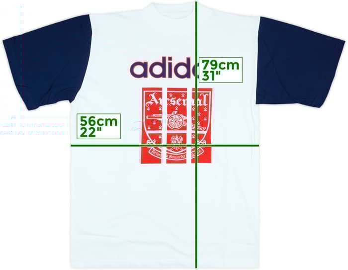 1992-93 Arsenal adidas Cotton Tee - 8/10 - (L)