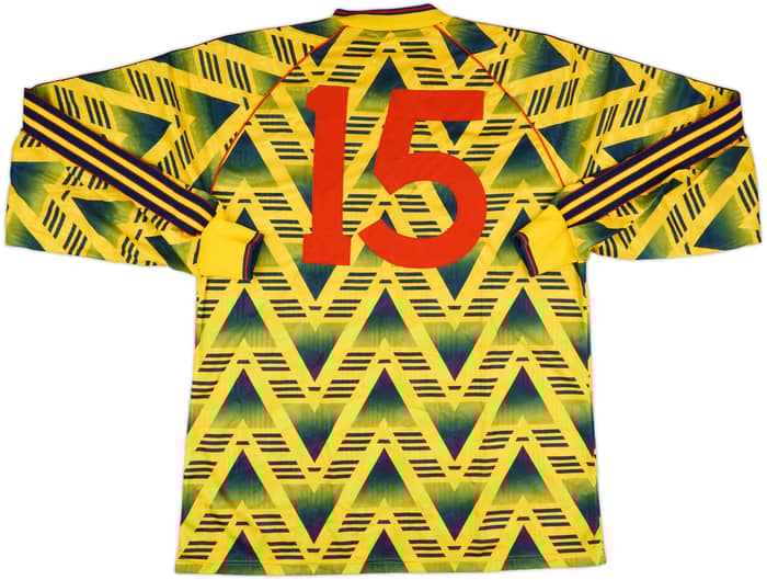 1991-92 Arsenal Match Issue Away L/S Shirt #15