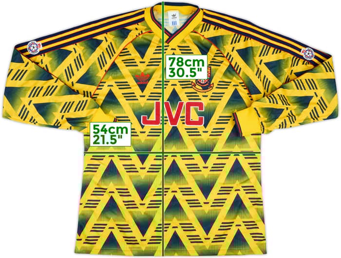 1991-92 Arsenal Match Issue Away L/S Shirt #15
