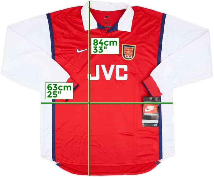 1998-99 Arsenal Player Issue Home L/S Shirt (XL)