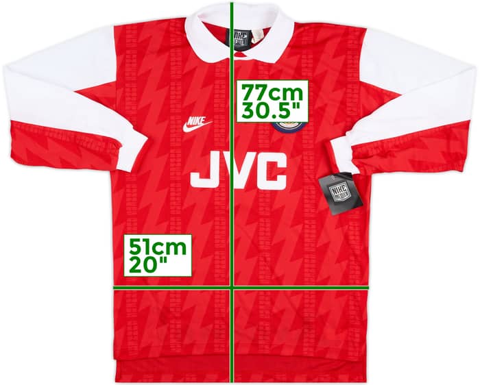 1994-96 Arsenal Player Issue Home L/S Shirt #2 (M)
