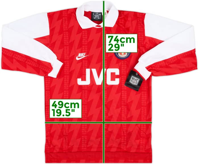 1994-96 Arsenal Player Issue Home L/S Shirt #6 (S)