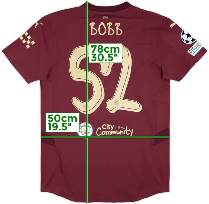 2024-25 Manchester City Match Issue Champions League Third Shirt Bobb #52